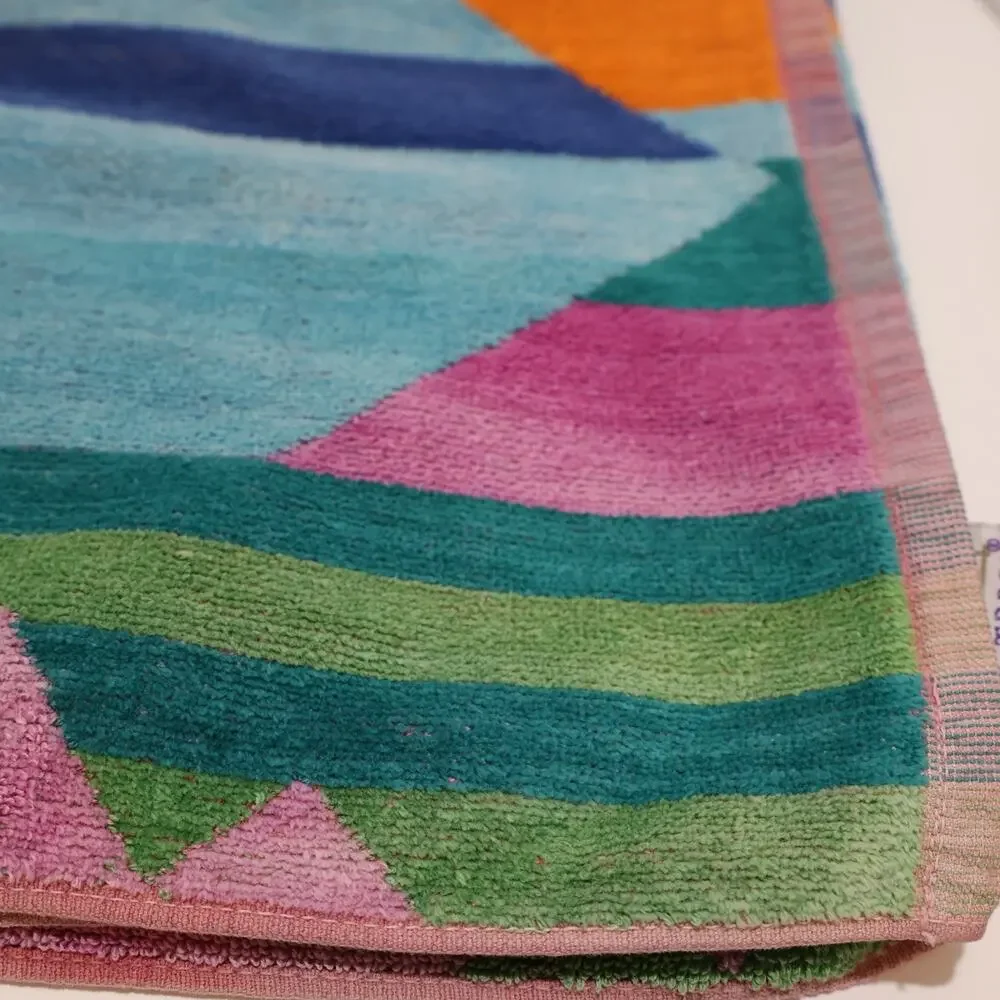 Royal Terry Beach Towel Cotton Tropical Geometric Bright Colors 57x28